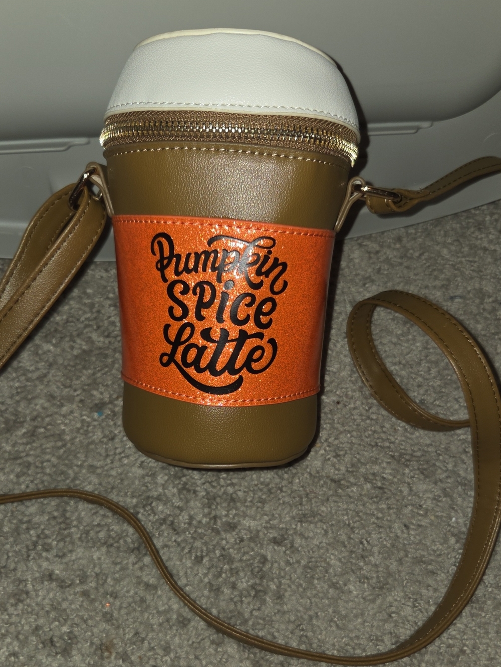 Pumpkin Spice Latte Crossbody Bag - Brown & Orange